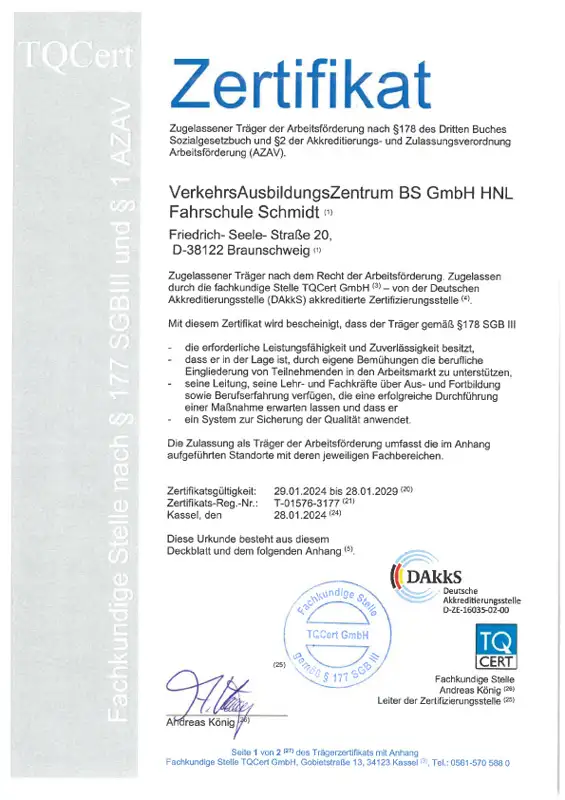 Zertifikat 2024 2029 1